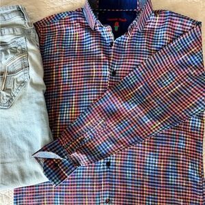 Visconti Multicolor Men's Casual Button Down Shirt